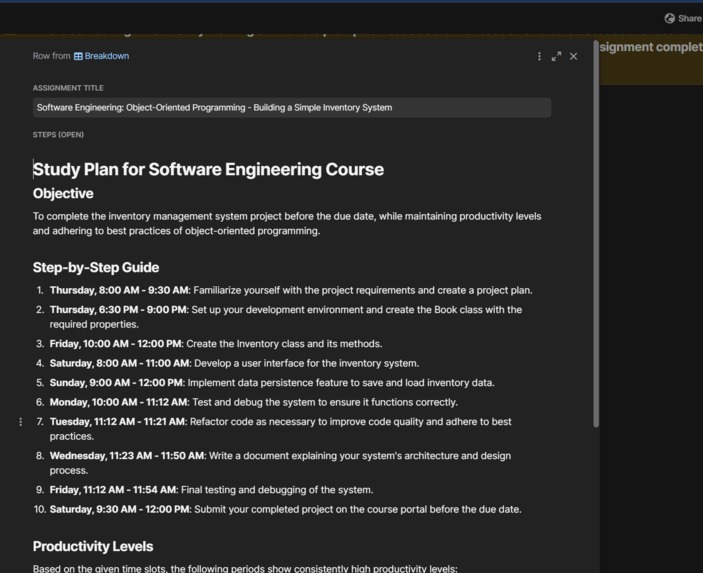 PSA: Personalized Study Assistant – screenshot 5
