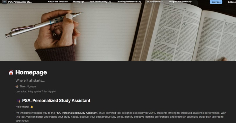 PSA: Personalized Study Assistant – screenshot 1