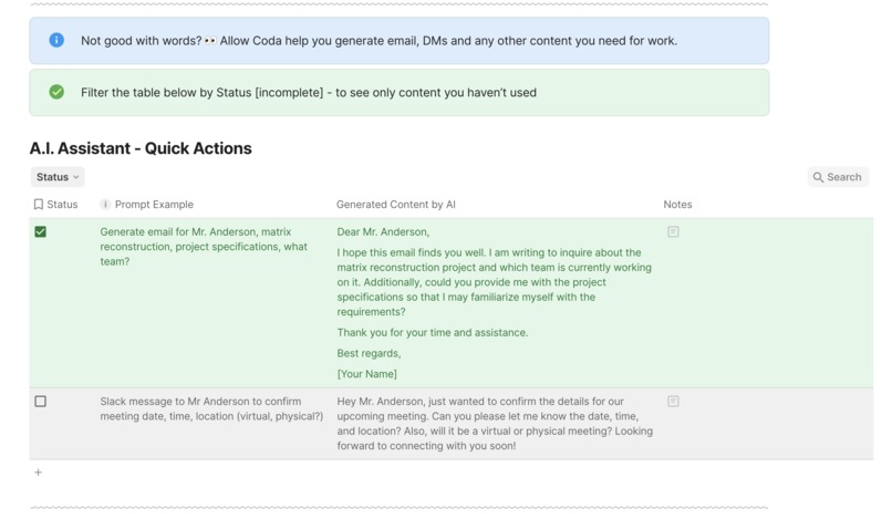 Personal and Work Productivity Template – screenshot 2