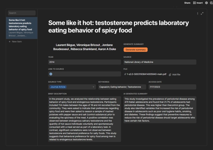 Literature Review Generator – screenshot 2