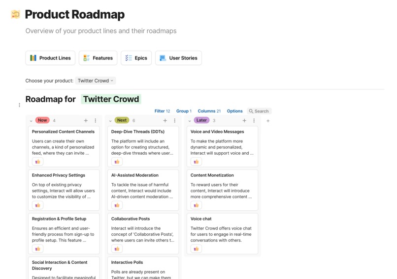 Product Roadmap Generator – screenshot 1