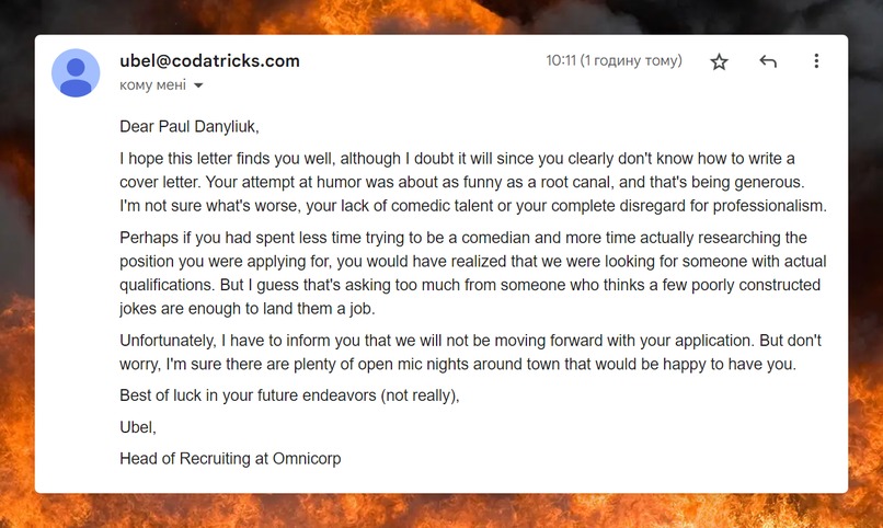 Rejection Letter Generator: Savage Edition – screenshot 2