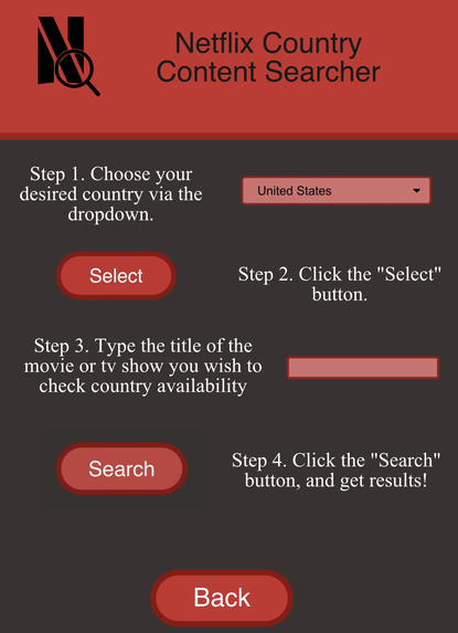 Netflix Country Content Searcher – screenshot 3