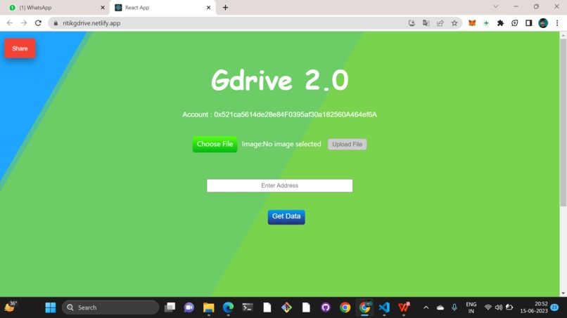 DECENTRALISED GOOGLE DRIVE – screenshot 1