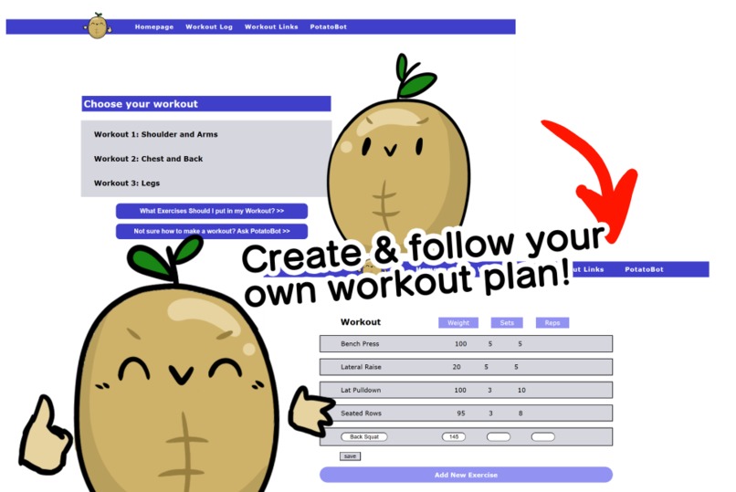 Buff Potato Fitness Web App – screenshot 1