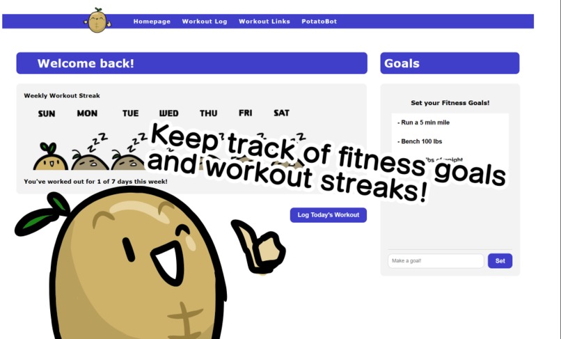 Buff Potato Fitness Web App – screenshot 2