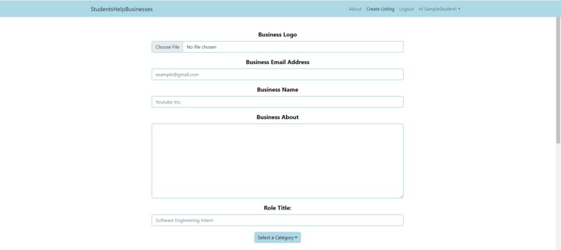StudentsHelpBusinesses – screenshot 2