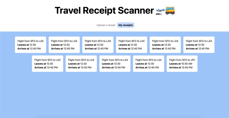 Travel Receipt Tracker – screenshot 1