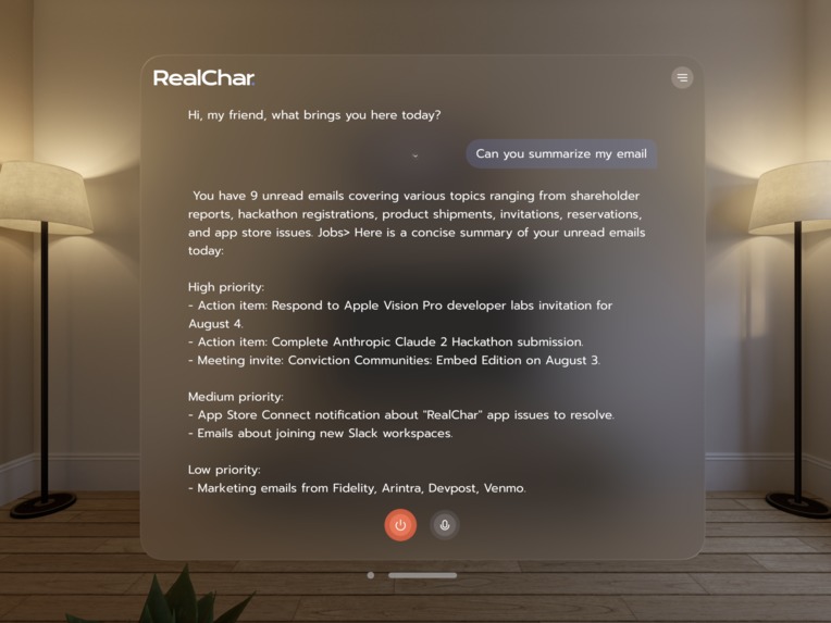Inbox Zero x RealChar – screenshot 1