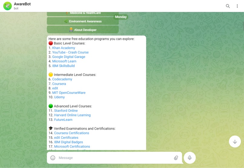 AWARE BOT  – screenshot 2