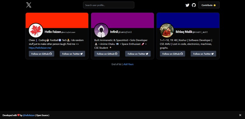 Profile Card – screenshot 1