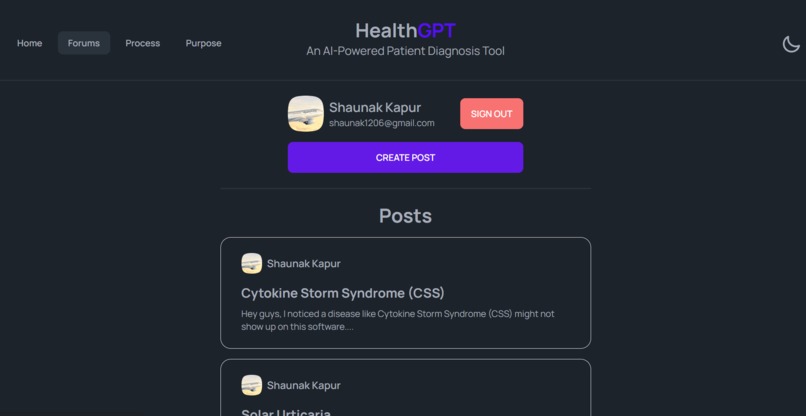 HealthGPT: An AI-Powered Healthcare Diagnosis Tool – screenshot 2