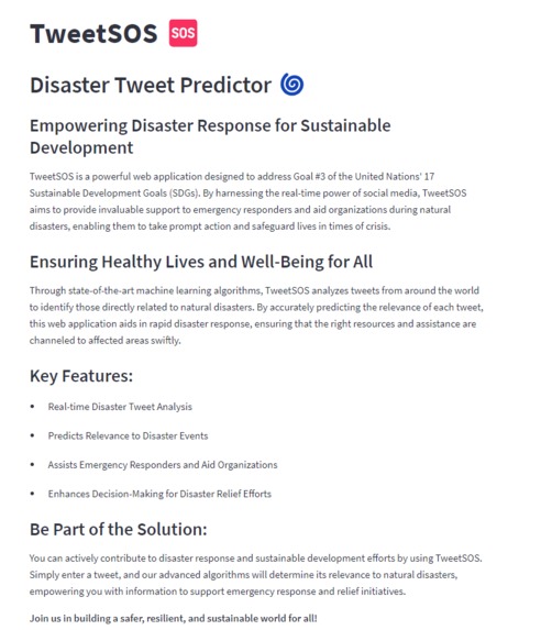 TweetSOS – screenshot 1