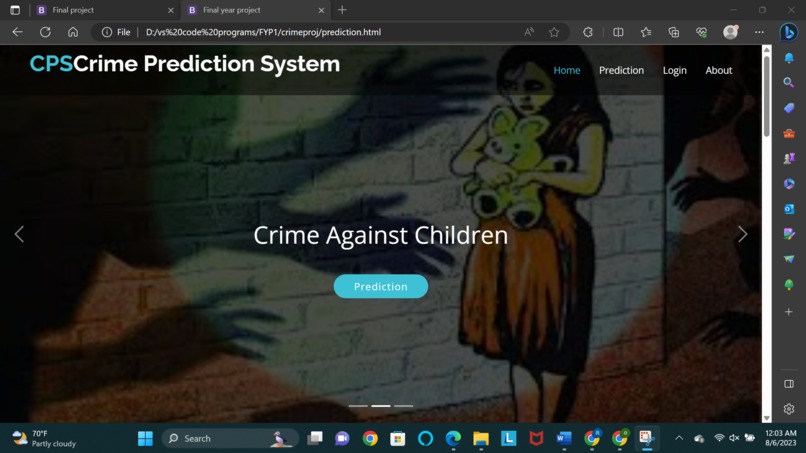  TEAM--745   CRIME PREDICTION SYSTEM – screenshot 2