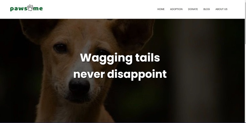 Pawsome(Animal welfare Website) – screenshot 1