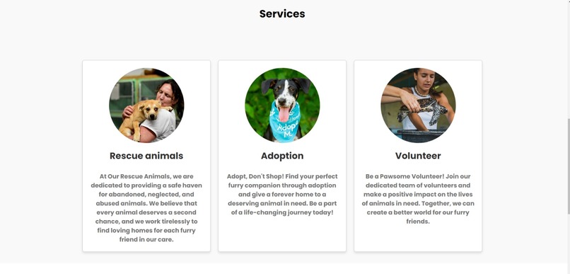 Pawsome(Animal welfare Website) – screenshot 3