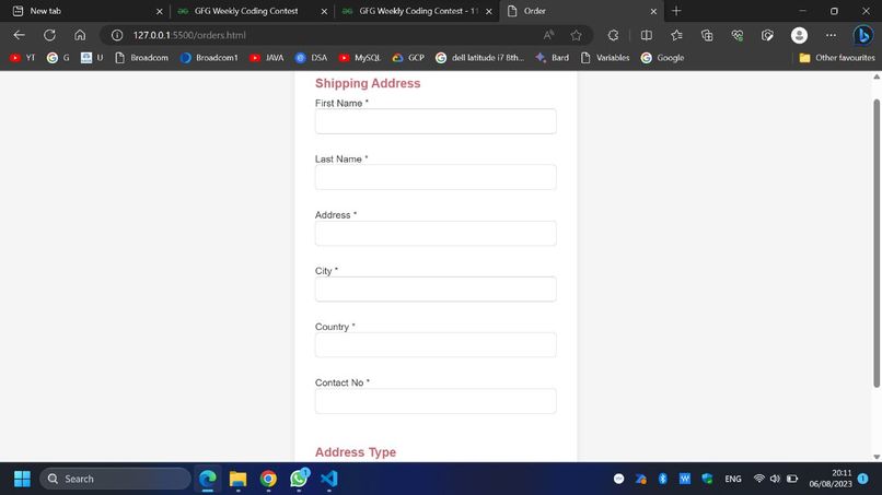 Smart Restaurant website – screenshot 1