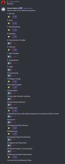 Mental Health Prediction Bot – screenshot 1