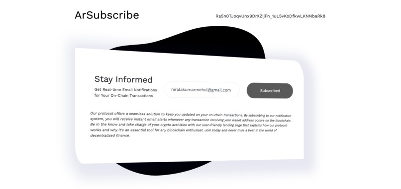 ArSubscribe: Listen to the transactions on chain – screenshot 2