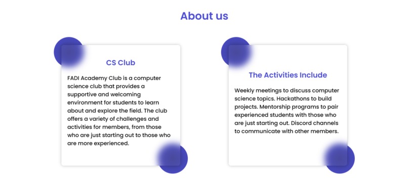 The FADI CS Club – screenshot 2