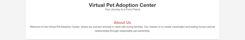 Virtual Pet Adoption Center – screenshot 1