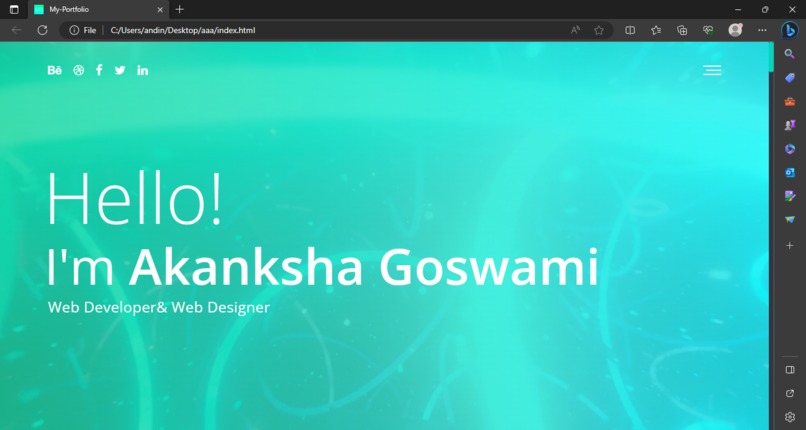 Portfolio  – screenshot 1
