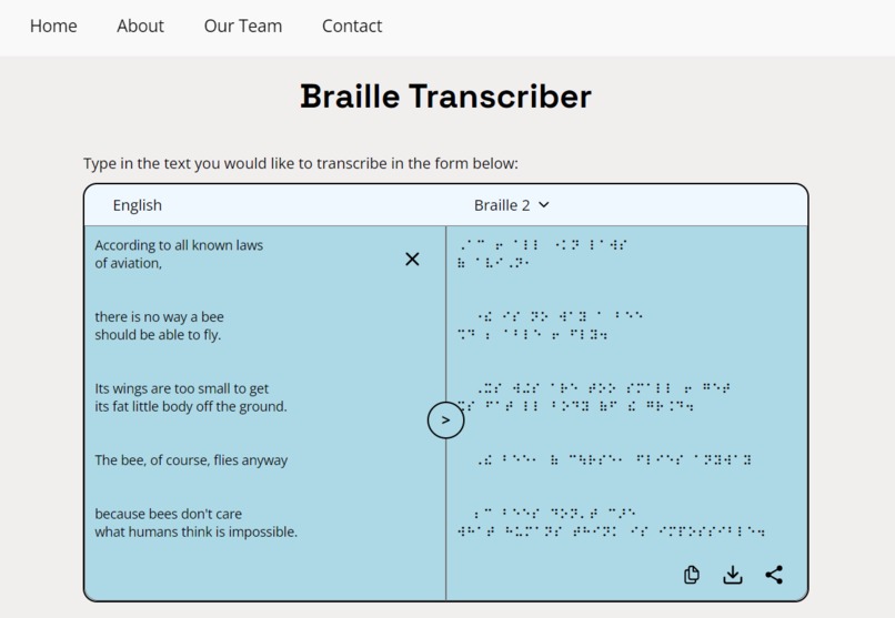 English 2 braille translator – screenshot 2