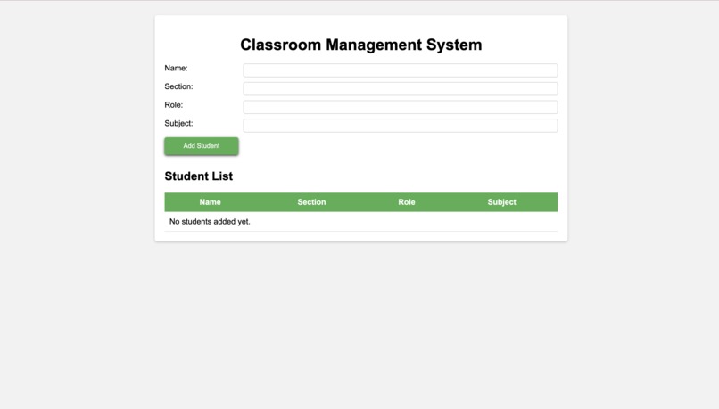 Class Room Management System – screenshot 1