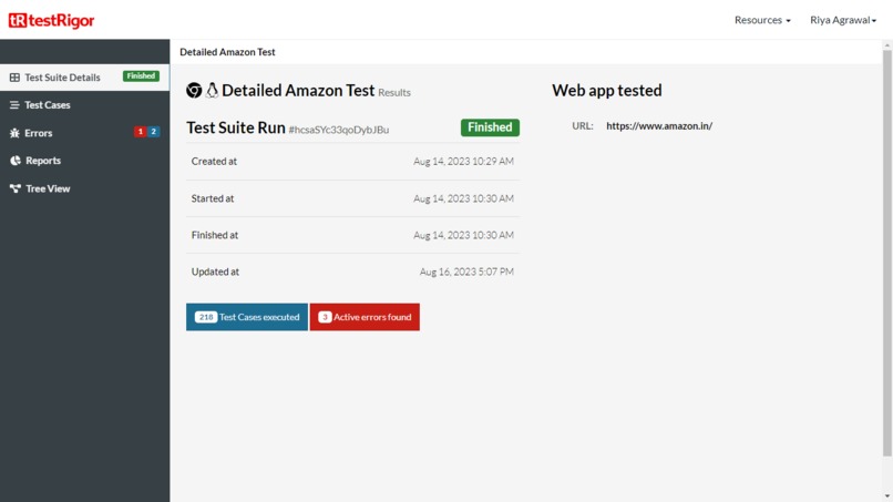 testRigor All Test Cases – screenshot 2