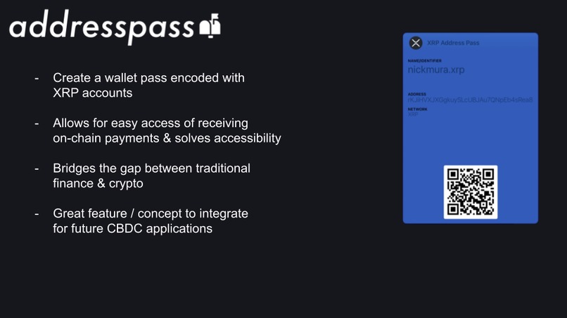 address-pass - receive XRP & payments via Apple Wallet  – screenshot 2