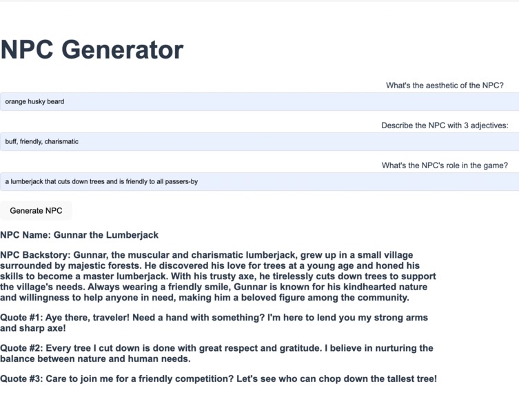 NpcGenerator(Akshat M) – screenshot 3