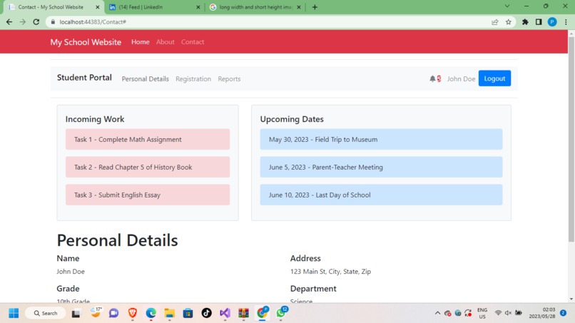 SchoolWebsite – screenshot 2