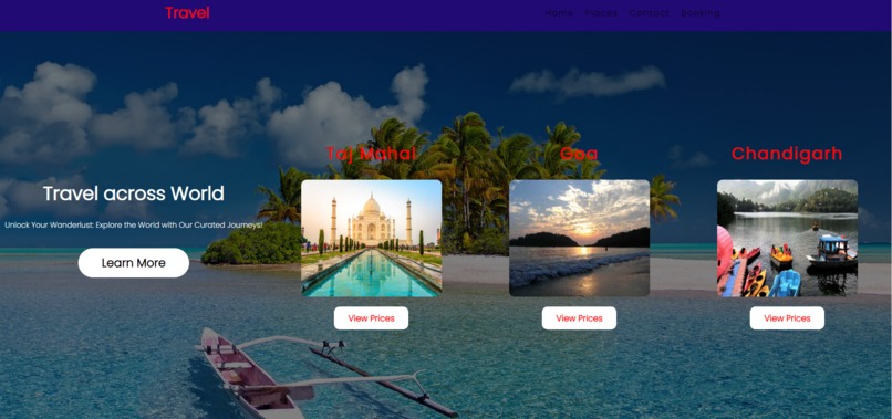 travel website – screenshot 1