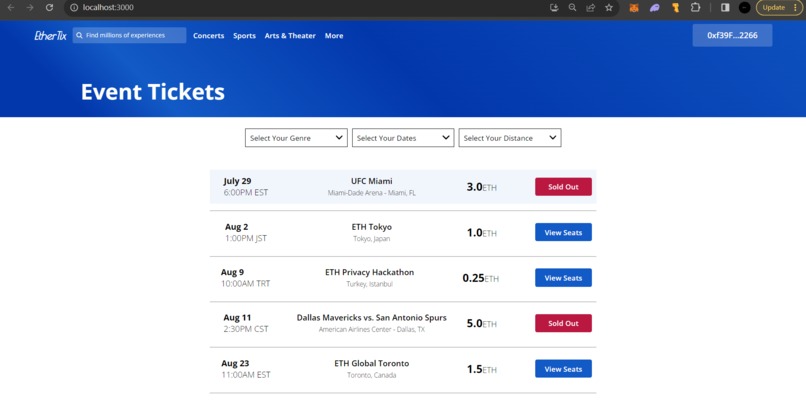 EtherTix – screenshot 2