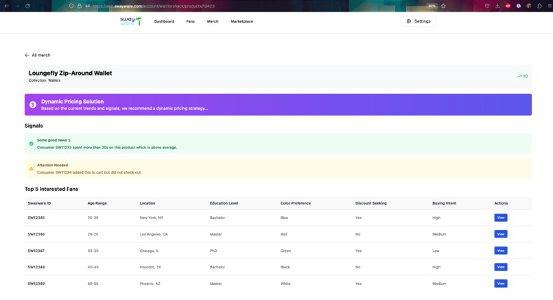 Swayware: Fan Engagement Platform – screenshot 3