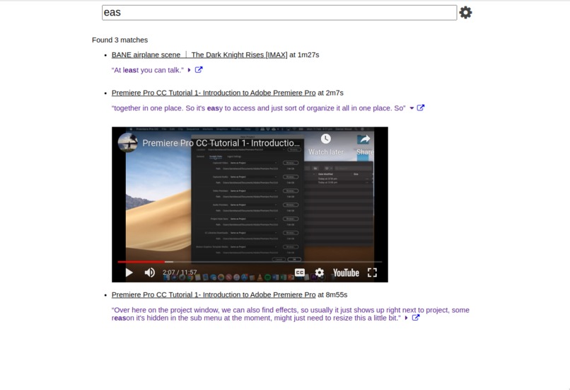 Vidsearch – screenshot 1