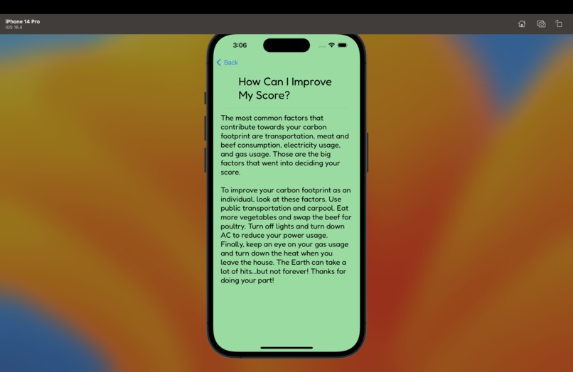 My Carbon Score – screenshot 3