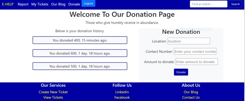 E-HELP PLATFORM – screenshot 3