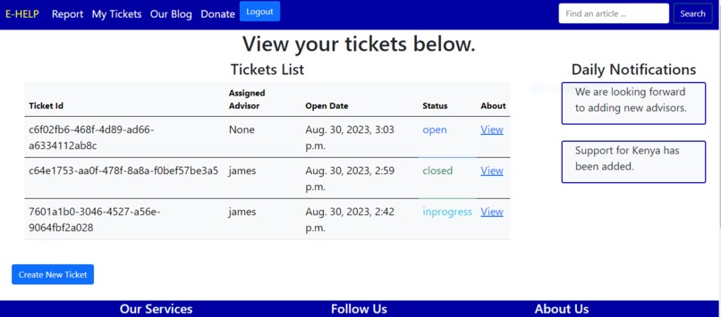 E-HELP PLATFORM – screenshot 5