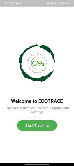 EcoTrace: a carbon footprint app – screenshot 1