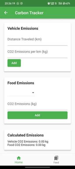 EcoTrace: a carbon footprint app – screenshot 5