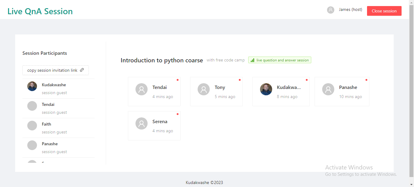 Live Question and answer session | Devpost