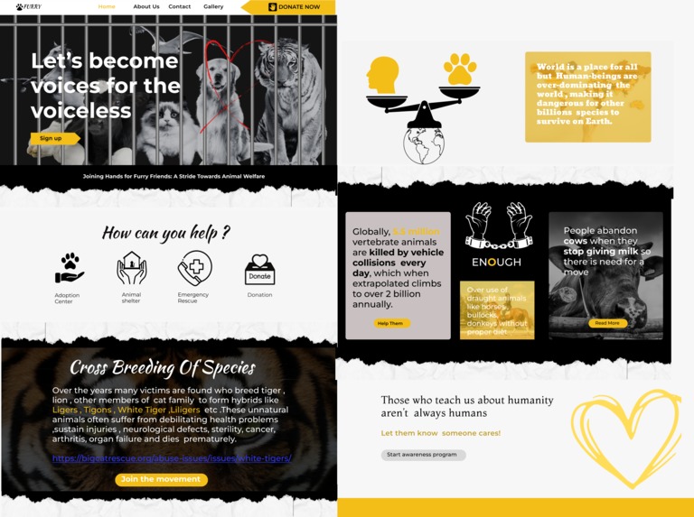 Animal  welfare and awareness site – screenshot 1