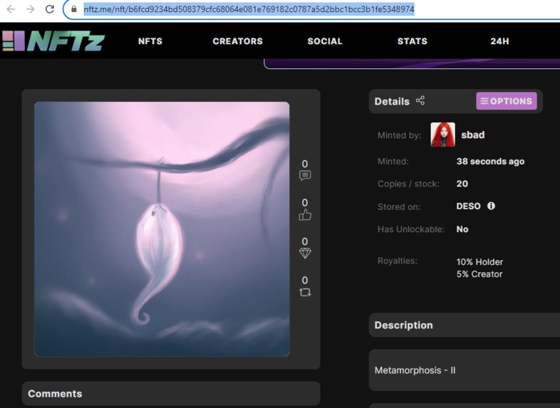 Minting NFT – screenshot 1