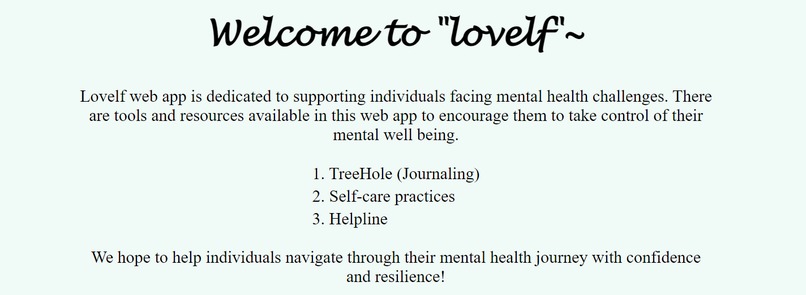 Lovelf - Mental Well-being Web App – screenshot 2