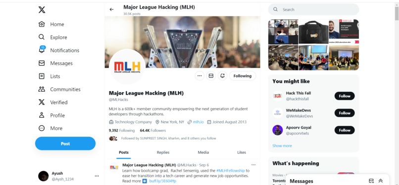 MLH twitter screenshot – screenshot 1