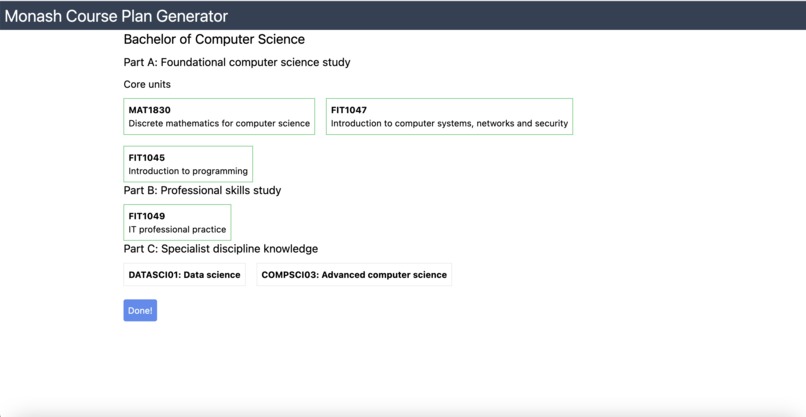 Course Plan Generator – screenshot 2