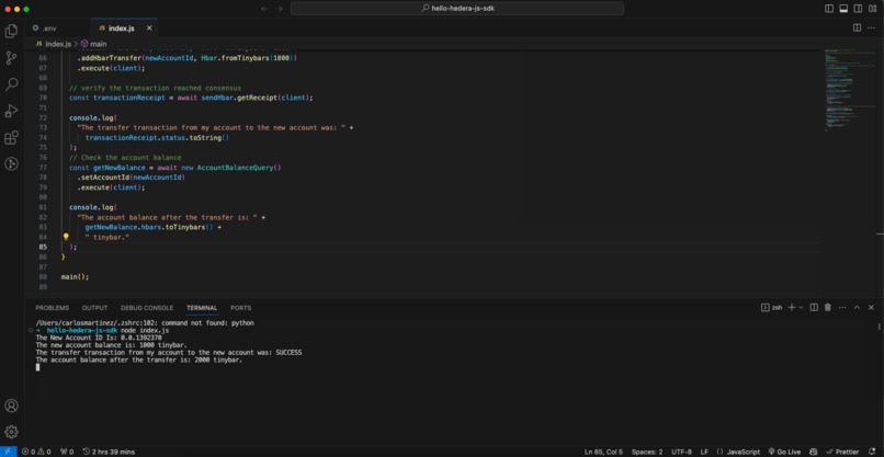 Hedera BlockChain – screenshot 1