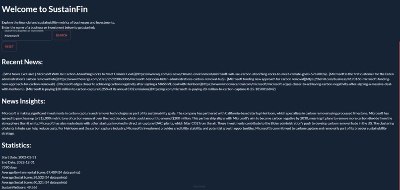 SustainFin – screenshot 2