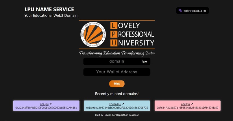 LPU NAME SERVICE – screenshot 2